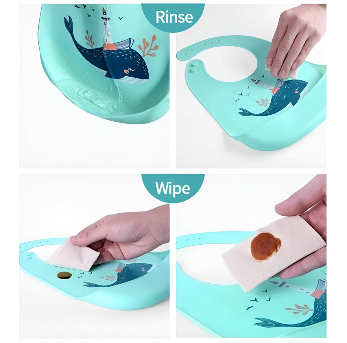 Waterproof Baby Silicone Bibs